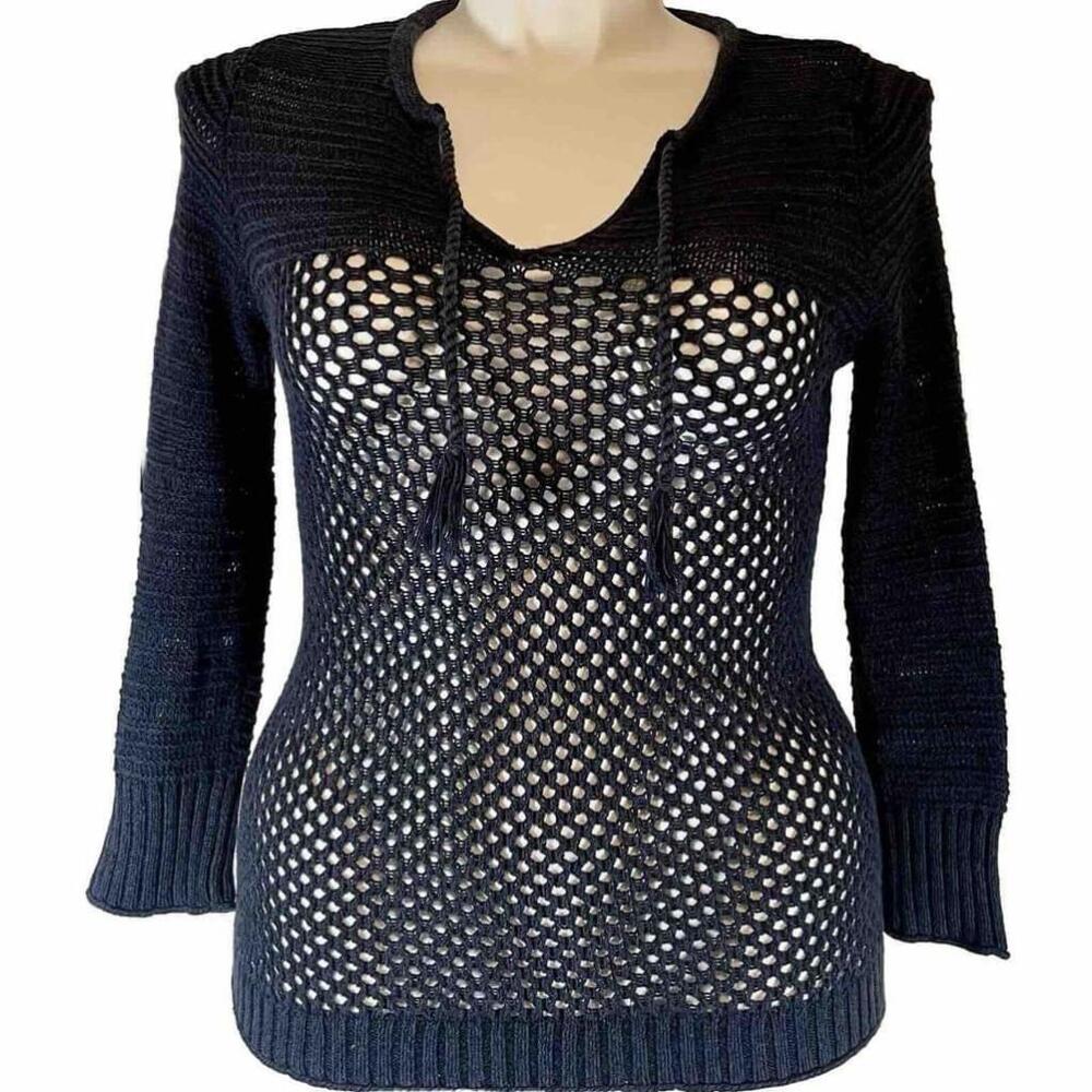 Eddie Bauer Women’s Black Small Pullover See-through Layering Sweater